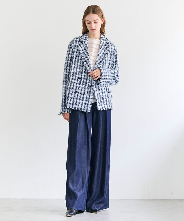 BEIGE， BERYL / ファンシーツイードダブルジャケット Navy Mix