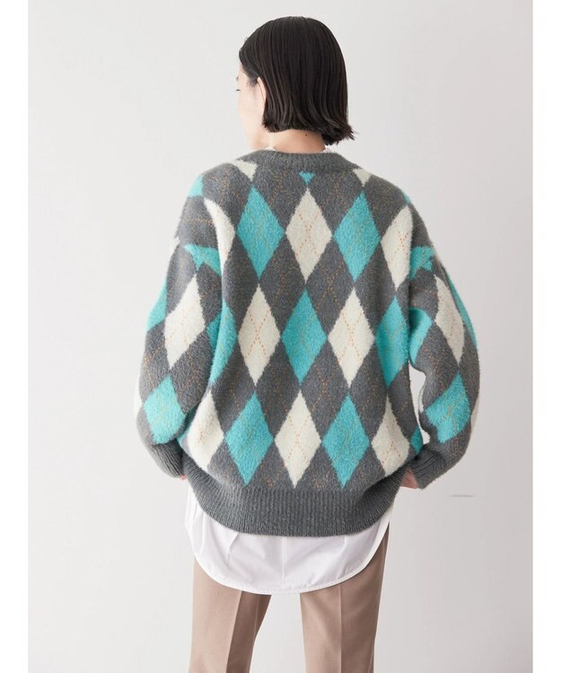 AMERICAN HOLIC バイパチアーガイルニットプルオーバー Gray Mixture