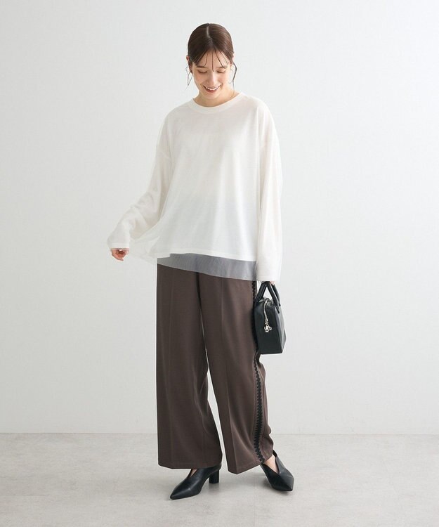 Green Parks ・ＥＬＥＮＣＡＲＥ　ＤＵＥ　サイド刺繍ラインパンツ Charcoal Gray