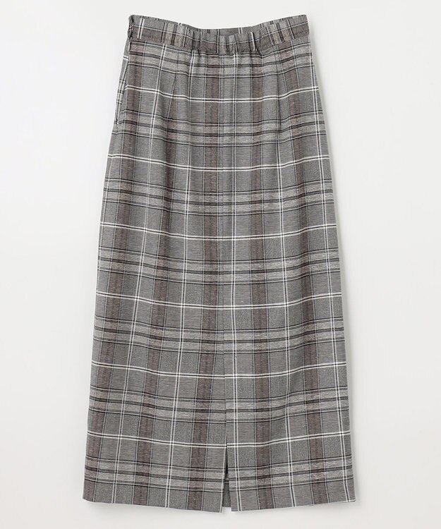 ANY 【ウエストゴム/ストレッチ】チェックタイトスカート ブラウン系