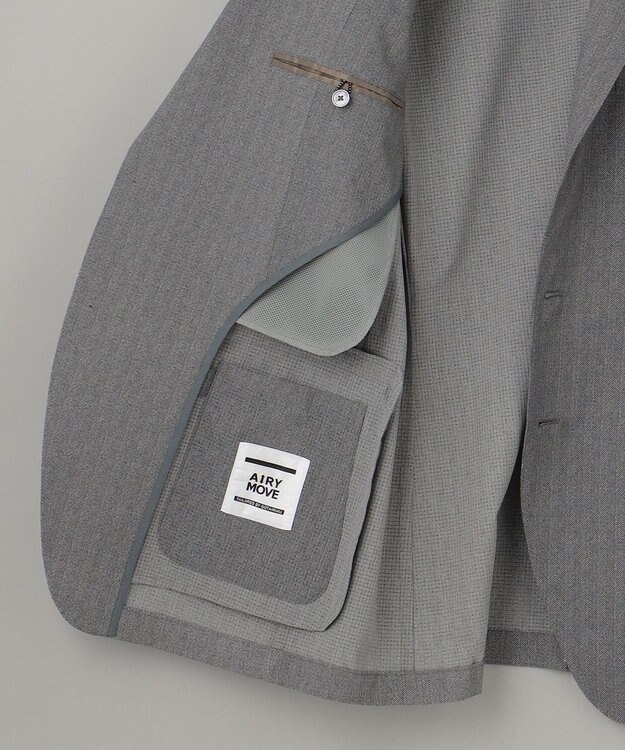 GOTAIRIKU 圧倒的清涼感・８つの夏機能【接触冷感/通気性/軽量/撥水…等】クールドッツ セットアップジャケット_ヘリンボーンプリント（25年モデル） ライトグレー_ヘリンボーン柄