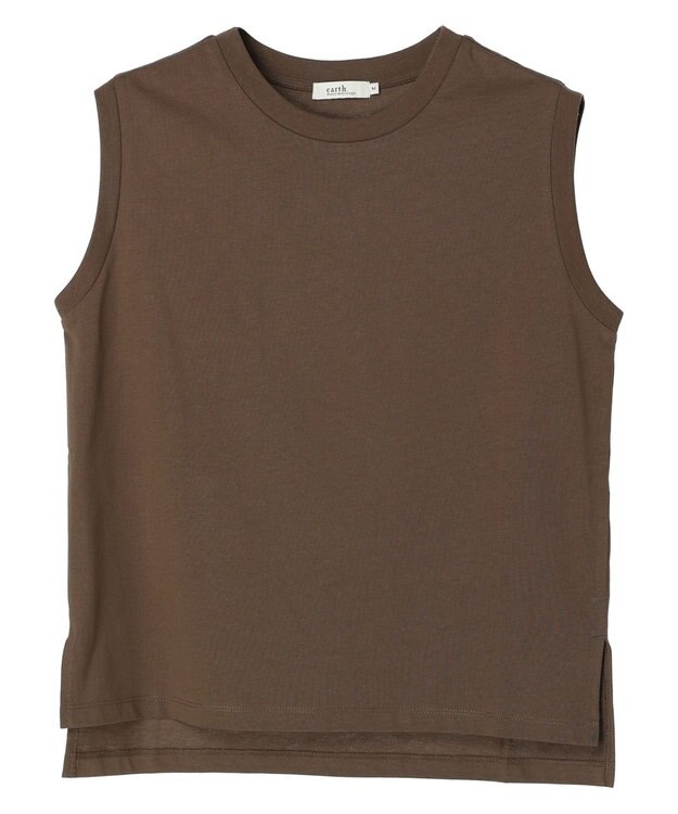 earth music&ecology ノースリーブカットソー（汗じみ防止） Brown