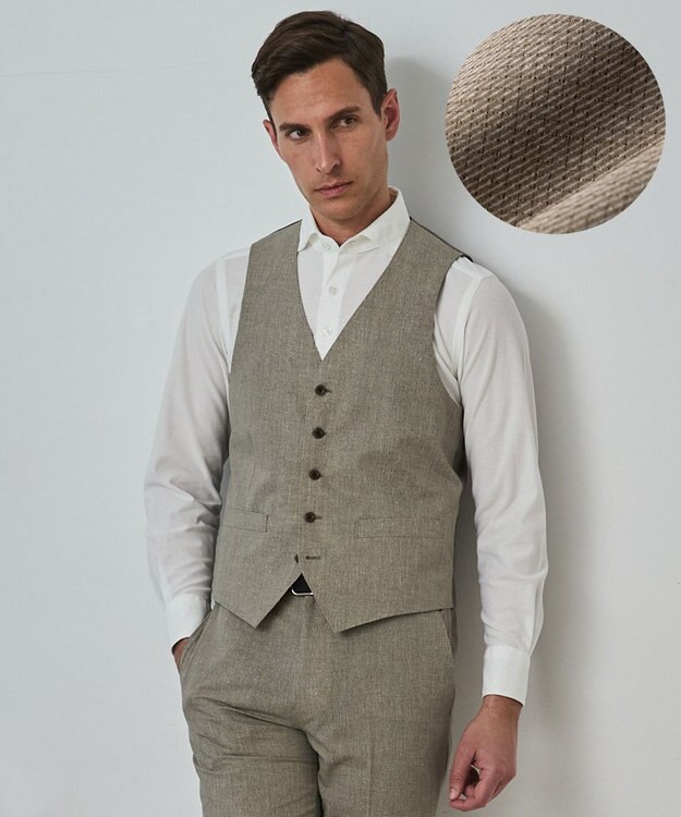 GOTAIRIKU 3ピース対応【圧倒的清涼感】クールドッツ セットアップベスト_クラシックプリント(26年モデル) ベージュ系8