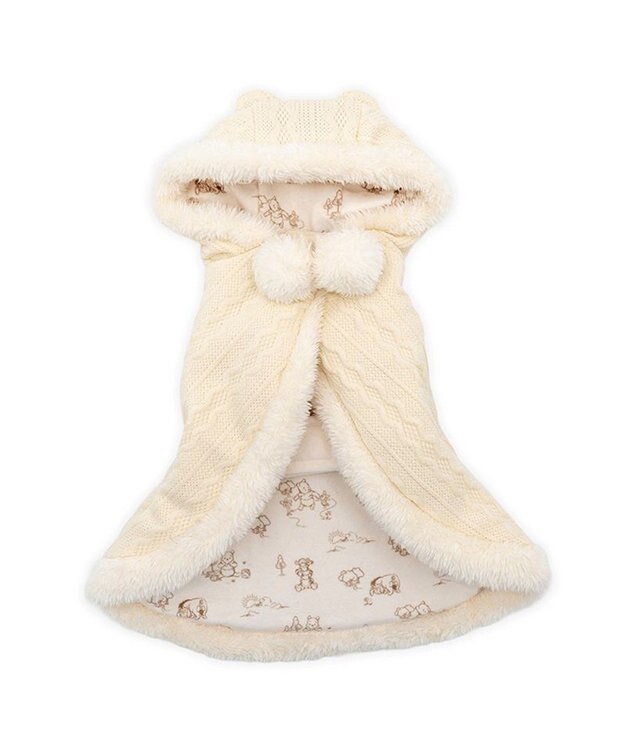 PET PARADISE ディズニー くまのプーさん ニット ポンチョ 小型犬 ベージュ