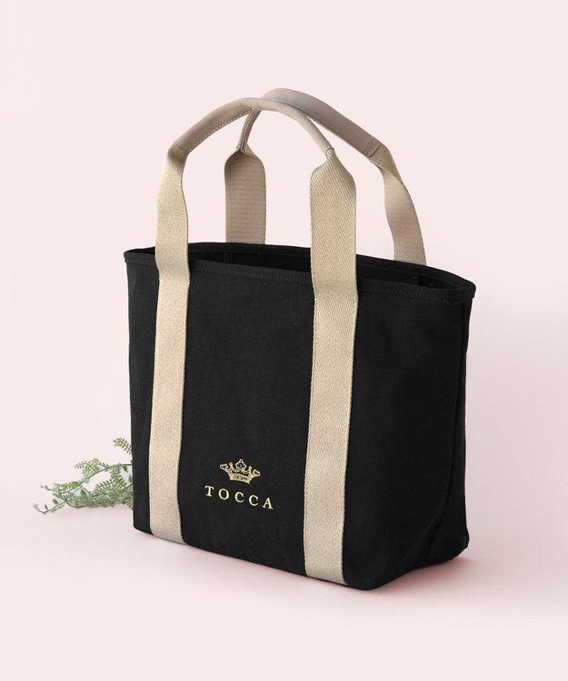 TOCCA 【WEB＆一部店舗限定】LUMINA STRADA CANVAS TOTE キャンバストートバッグ ブラック×ゴールド