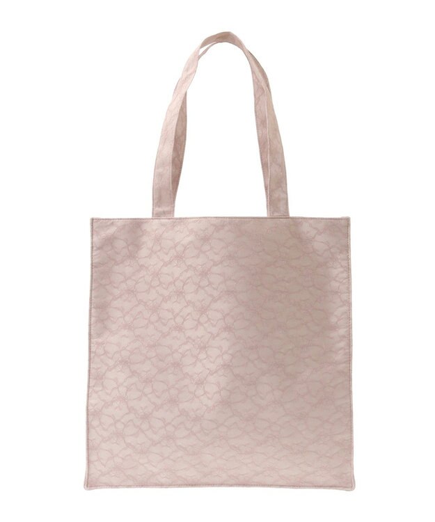 Maison de FLEUR レースロゴ刺繍スクエアトートバッグ Pink