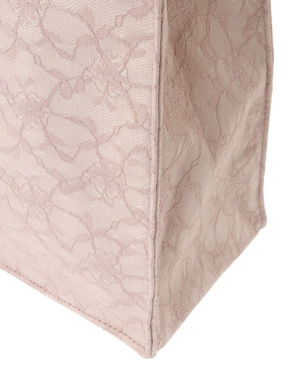 Maison de FLEUR レースロゴ刺繍スクエアトートバッグ Pink