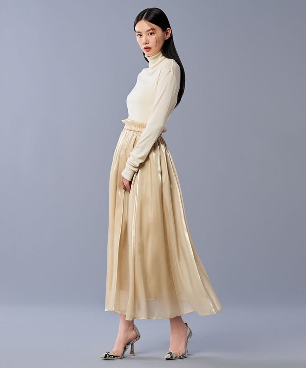 uncrave 【手洗い可】ブライトシャンブレー スカート（uncrave STANDARD） クリームイエロー