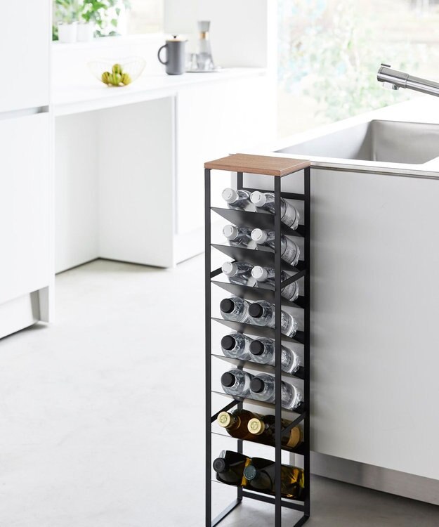 tower 天板付きボトルストッカー タワー 8段 ブラック ブラック