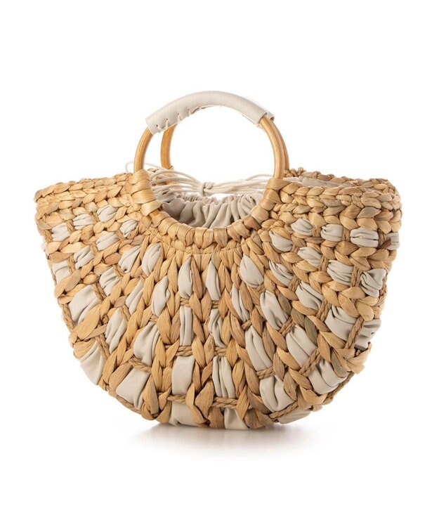 UNBILLION カシュカシュ cachecache / バンクワンコンビラウンドカゴバッグ アイボリー