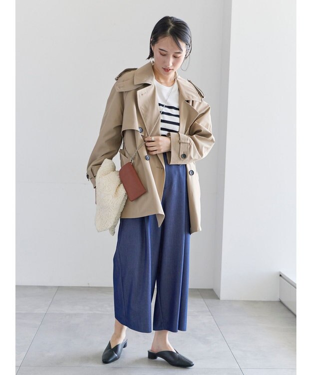 Te chichi タックポケットワイドクロップトパンツ ネイビー