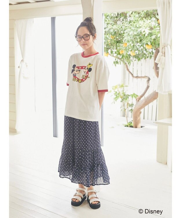 earth music&ecology リンガーＴｅｅ／Ｍｉｃｋｅｙ＆Ｍｉｎｎｉｅ Off White