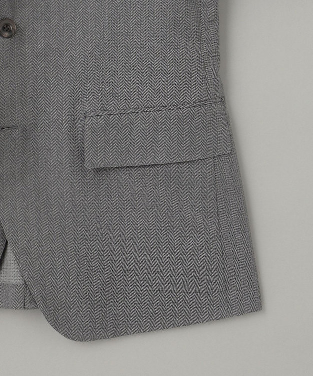 GOTAIRIKU 圧倒的清涼感・８つの夏機能【接触冷感/通気性/軽量/撥水…等】クールドッツ セットアップジャケット_ヘリンボーンプリント（25年モデル） ライトグレー_ヘリンボーン柄