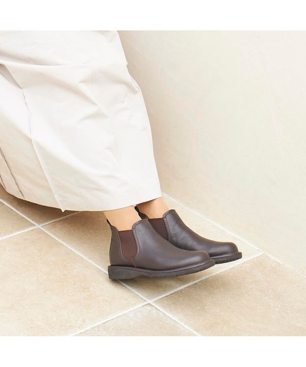ing <ing>【サスティナブル】【2WAY】【3E】サイドゴアブーツ ダークブラウン