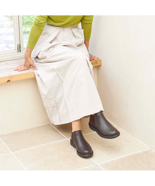 ing <ing>【サスティナブル】【2WAY】【3E】サイドゴアブーツ ダークブラウン