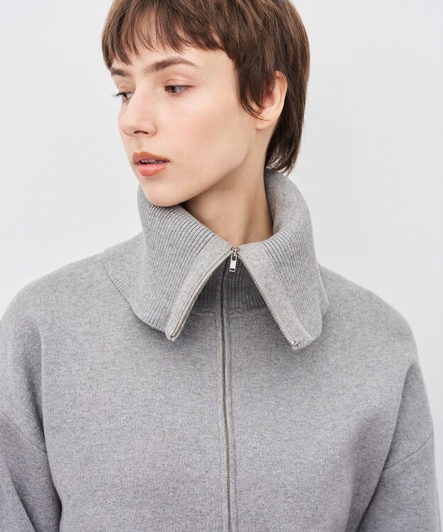 uncrave カシミヤブレンドニット ジップアップブルゾン グレー