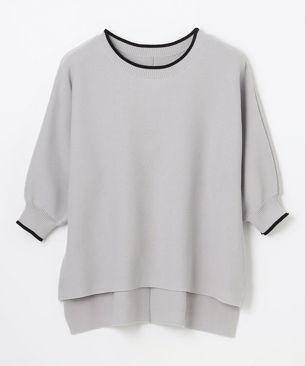 ANY 【2SET】バイカラーニット×布帛スカートセット ライトグレー×ブラック