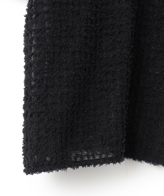 ICB L 【洗える】フェザーエンブロイダリー クロップドシャツ ブラック系