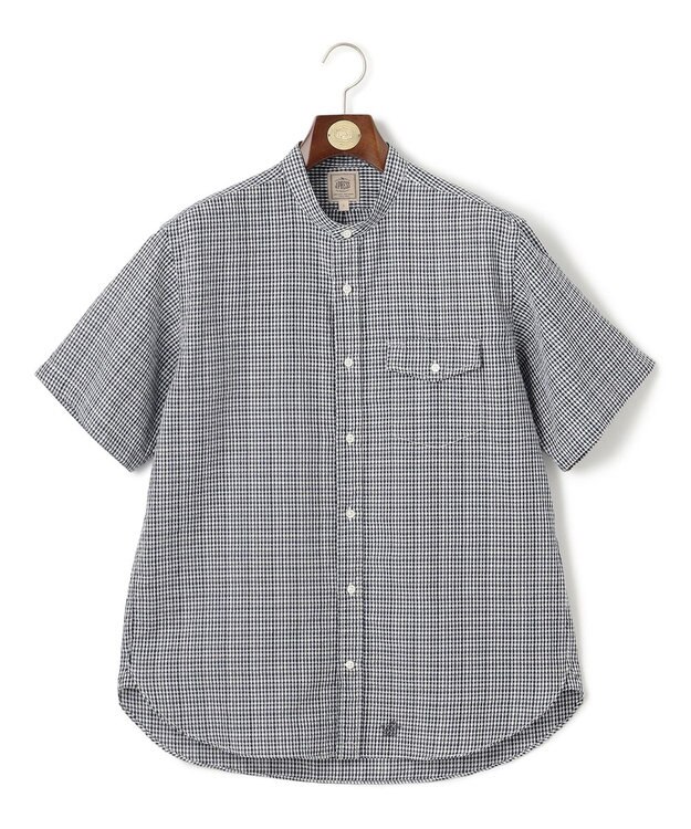 J.PRESS MEN 真夏を乗り切る爽快感と機能性【吸水速乾 / 接触冷感 / 高通気性 / ウォッシャブル】サッカーチェック シャツ / バンドカラー ホワイト系3