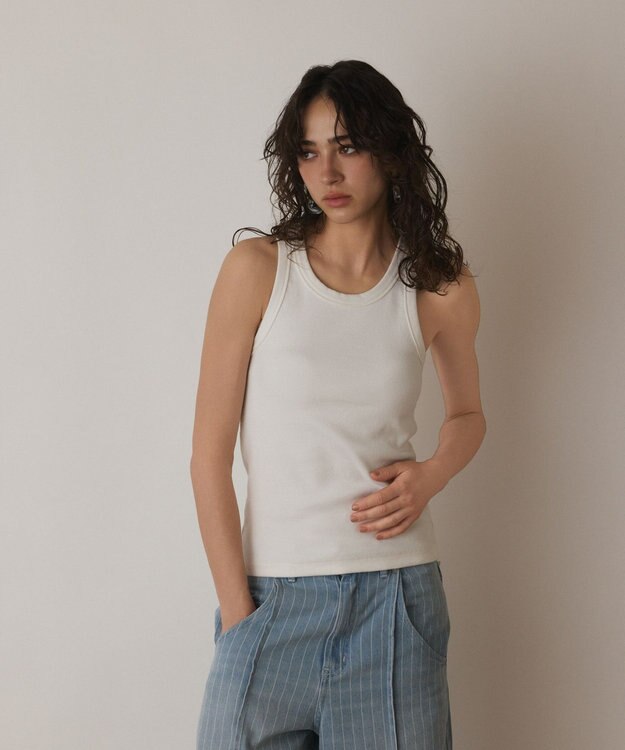 GRACE CONTINENTAL テレコカットトップ ホワイト