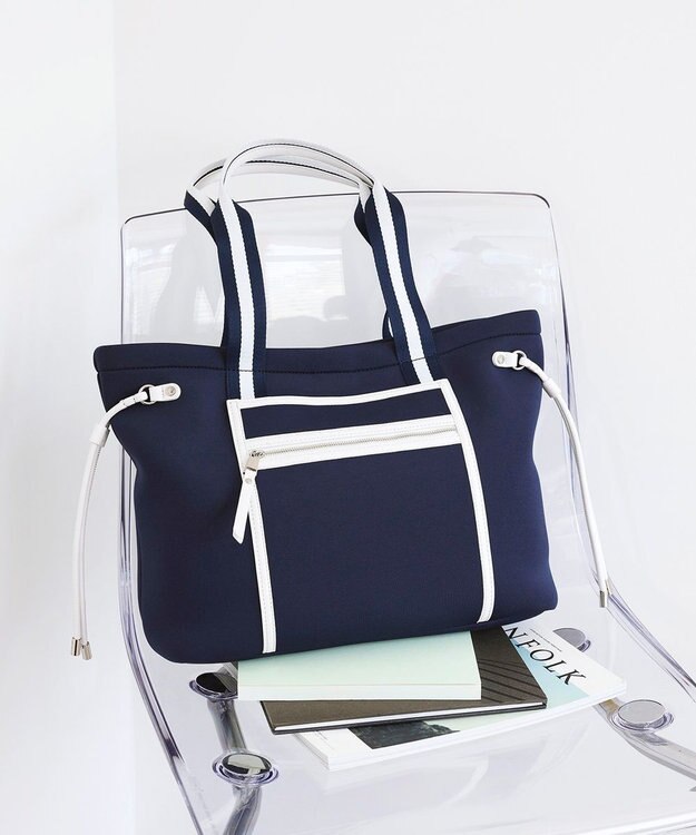 TOPKAPI 【新色追加】【TREASURE TOPKAPI】ネオプレン フロントポケット 2way トートバッグ ネイビー