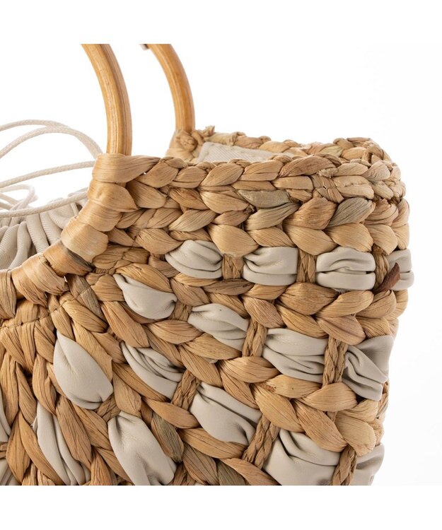 UNBILLION カシュカシュ cachecache / バンクワンコンビラウンドカゴバッグ アイボリー