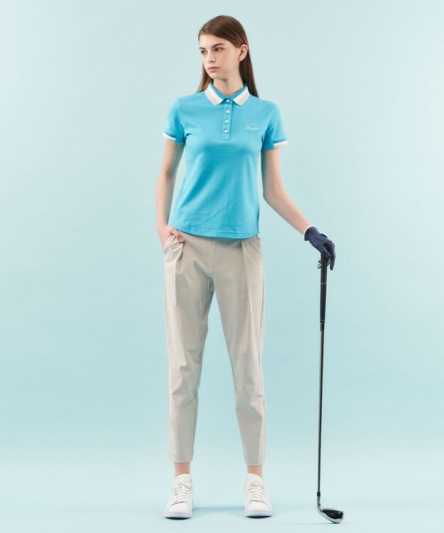 23区GOLF 【WOMEN】【UVケア・吸水速乾】ハニカムカノコ 半袖ポロシャツ ターコイズブルー系
