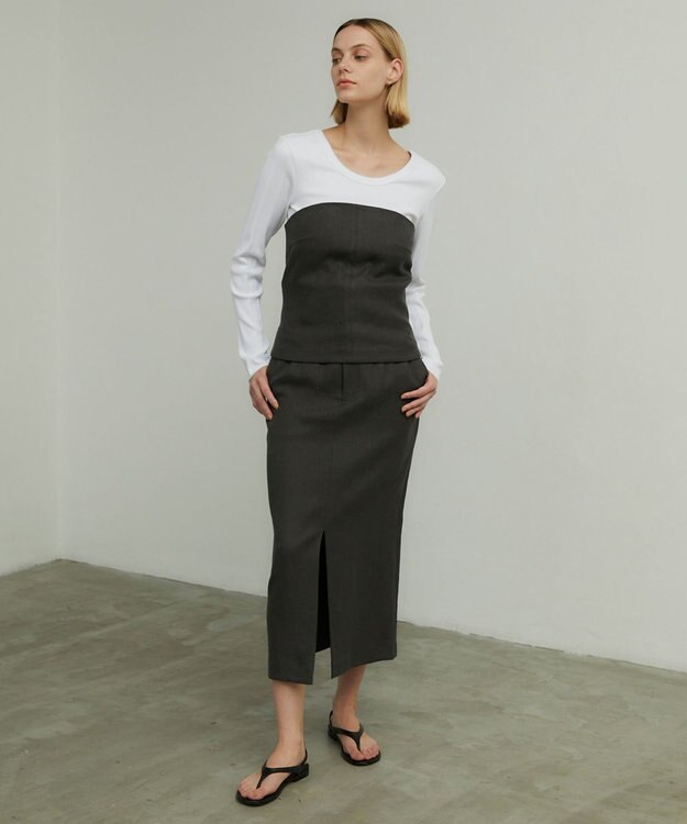 BEIGE， CYRILLE / リブトップス White