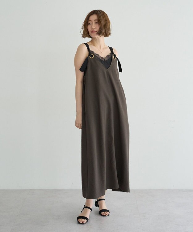 YECCA VECCA ベルトストラップサロペット Charcoal Gray