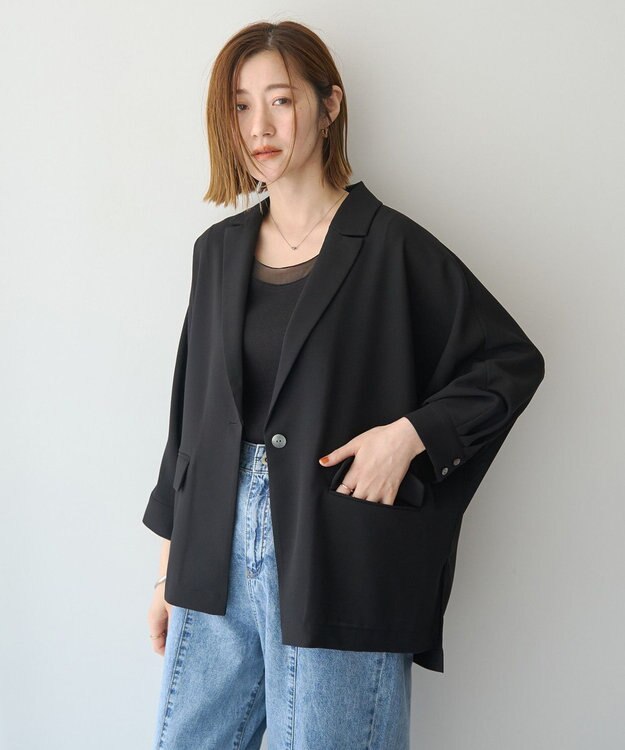 YECCA VECCA 【マシンウォッシャブル】シアージャケット Black