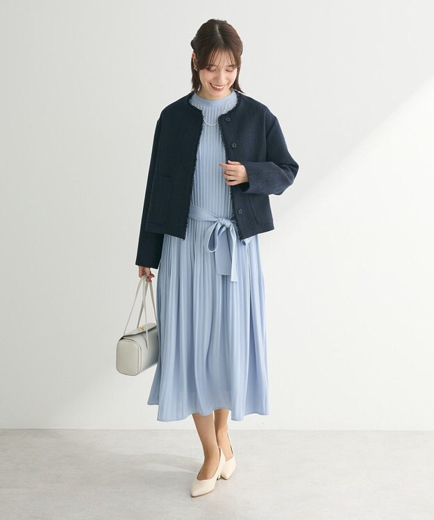 Green Parks ef-de プリーツワンピース Sax