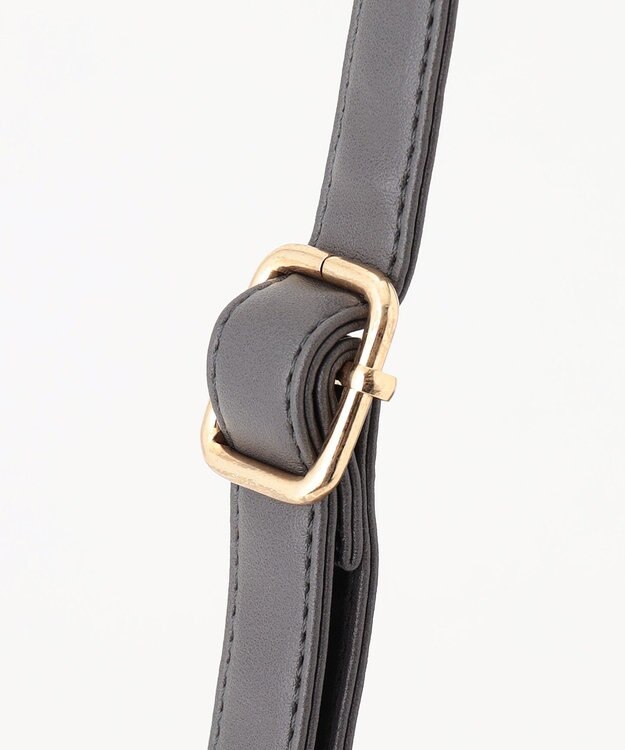 ANY クラシックラウンドショルダーバッグ ベージュ×グレー柄