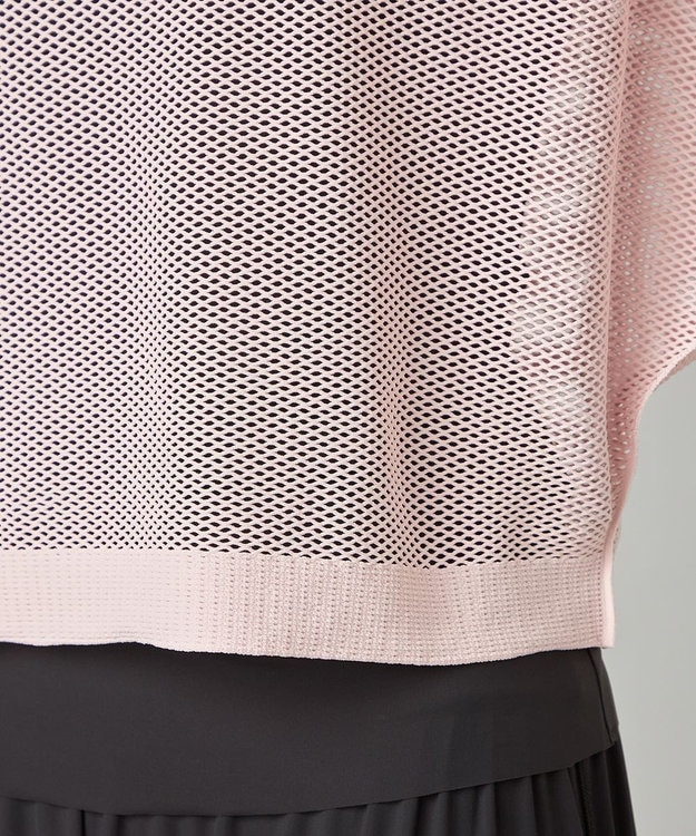 Chacott 【ノーソーイングニット】7分袖メッシュニットTシャツ ベビーピンク