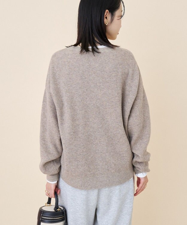 AMERICAN HOLIC ワッフルライクニットプルオーバー Gray Beige