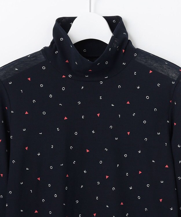 23区GOLF 【WOMEN】肌に優しいコットン100%【ストレッチ/UVケア】マイルドドライ総柄インナー ネイビー系