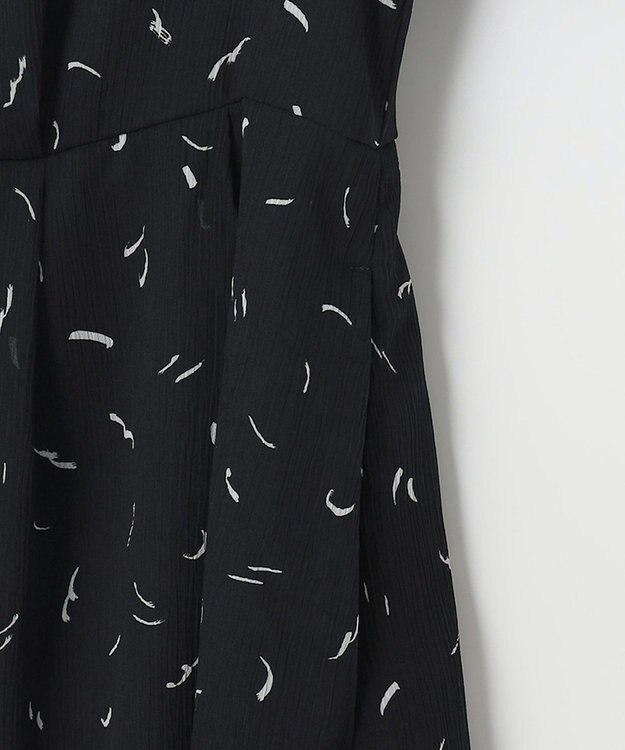 自由区 L 【洗える】ドローイングタッチプリント ワンピース ネイビー系5