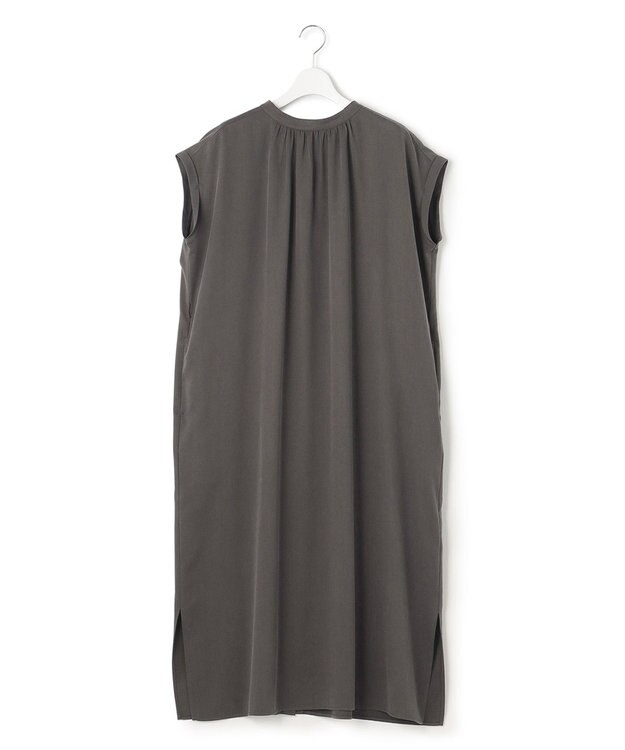 23区 【前後着用可能】フィブリルツイル ギャザー ワンピース グレー系