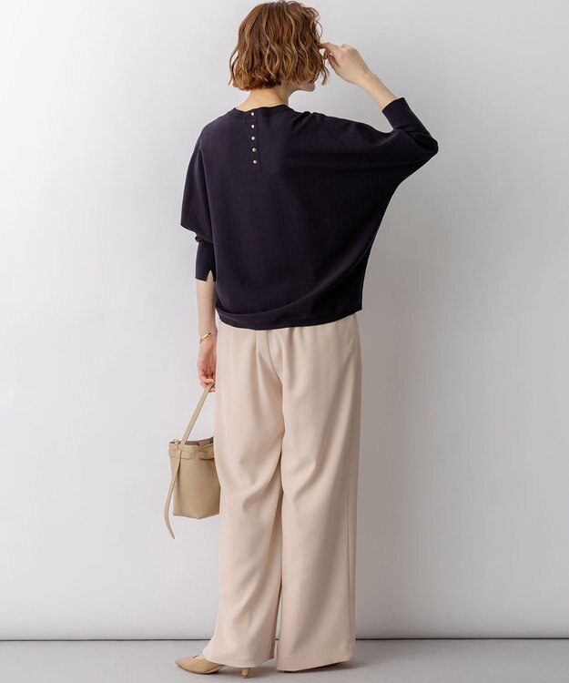 23区 L 【先行予約】ネオコンフォートストレッチ ドルマン ニット ネイビー系