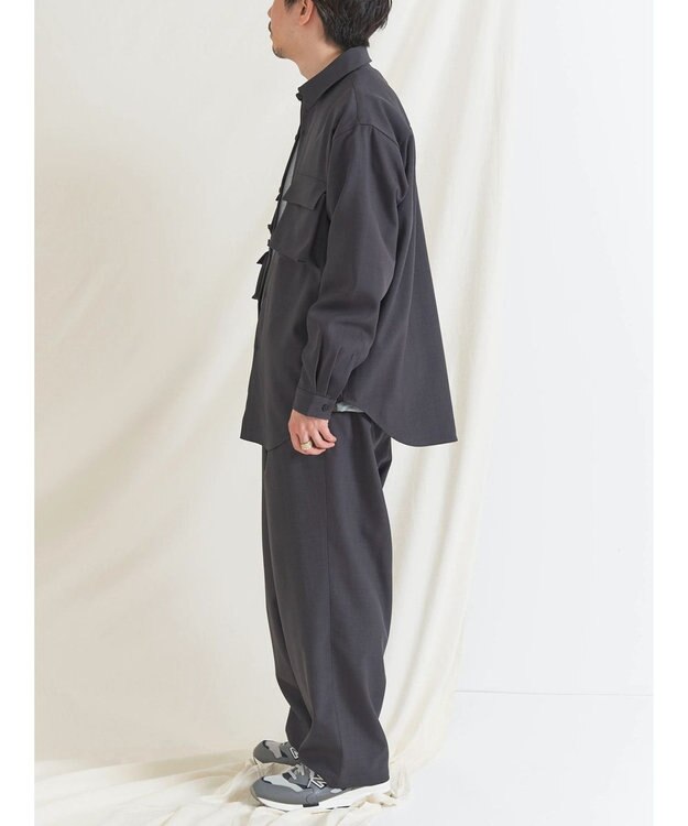 CRAFT STANDARD BOUTIQUE ポリエステルツイルポケッタブルシャツ Charcoal Gray