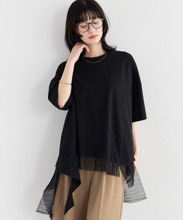 YECCA VECCA 裾アシメデザインプルオーバー Black