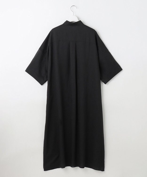 自由区 【カタログ掲載・WEB限定・接触冷感・洗える】シアーラミーローンシャツ ワンピース セピア