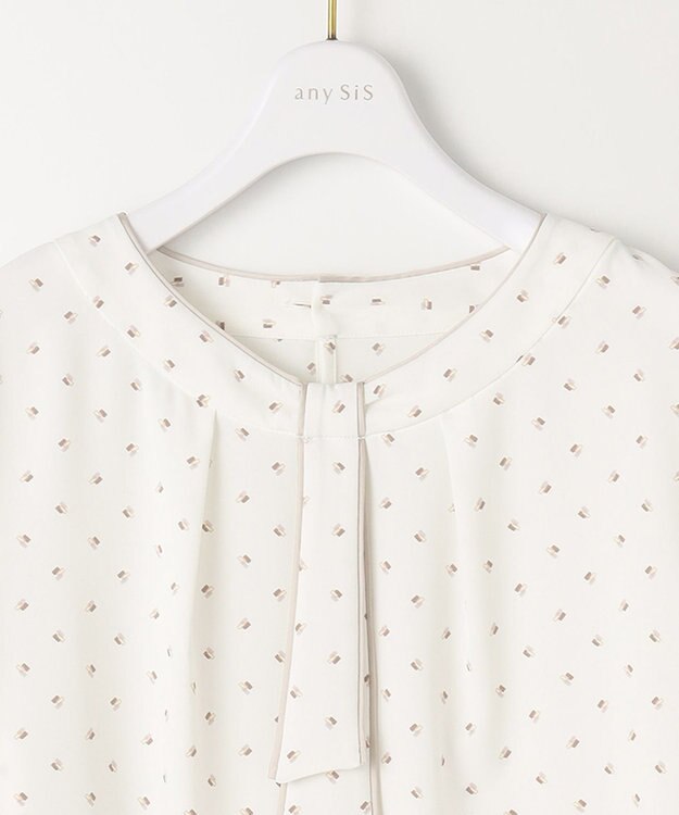 ANY SIS S 【洗える】フロントボウタイ ブラウス オフベース