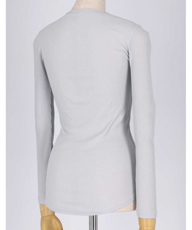 une nana cool 綿100% リブ編みコットン 長袖シャツ GY