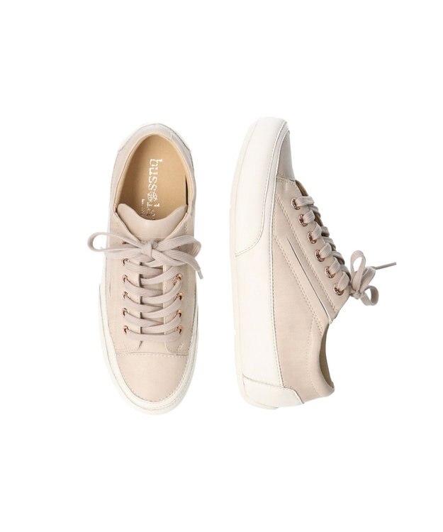 INTER-CHAUSSURES 【BUSSOLA】撥水レースアップスニーカー ライトベージュ