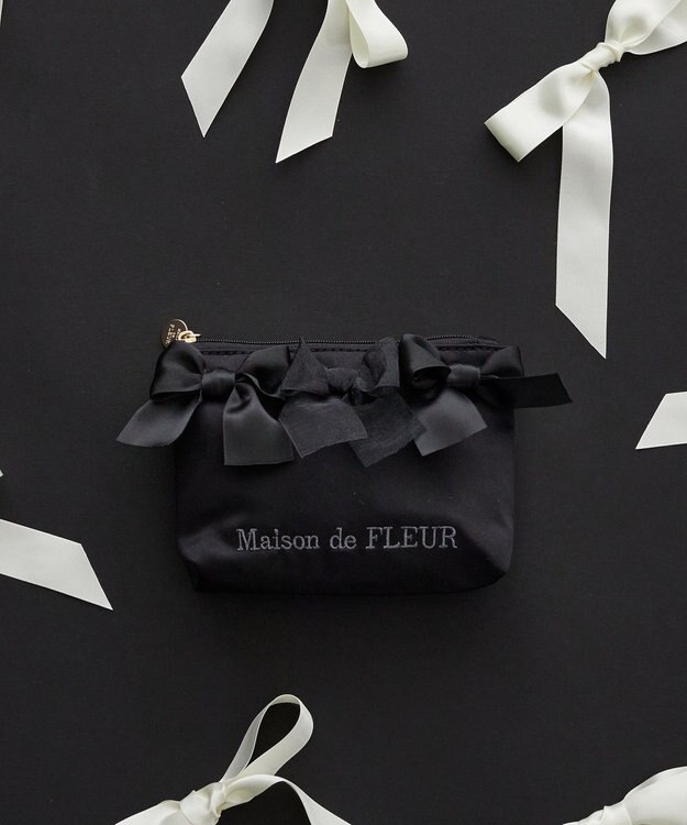 Maison de FLEUR リボンポーチ Black