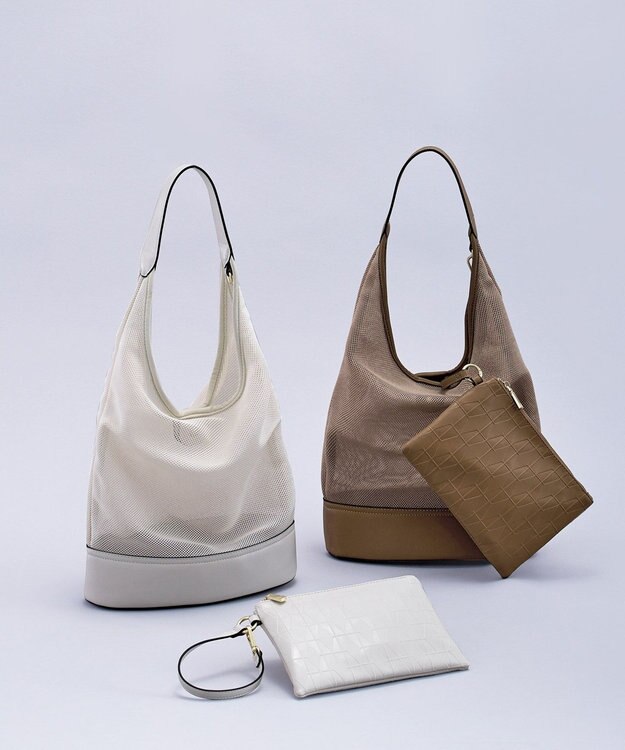 MioFIRANO TILE G001 トートバッグ ポーチ付き A4サイズ対応 WHITE