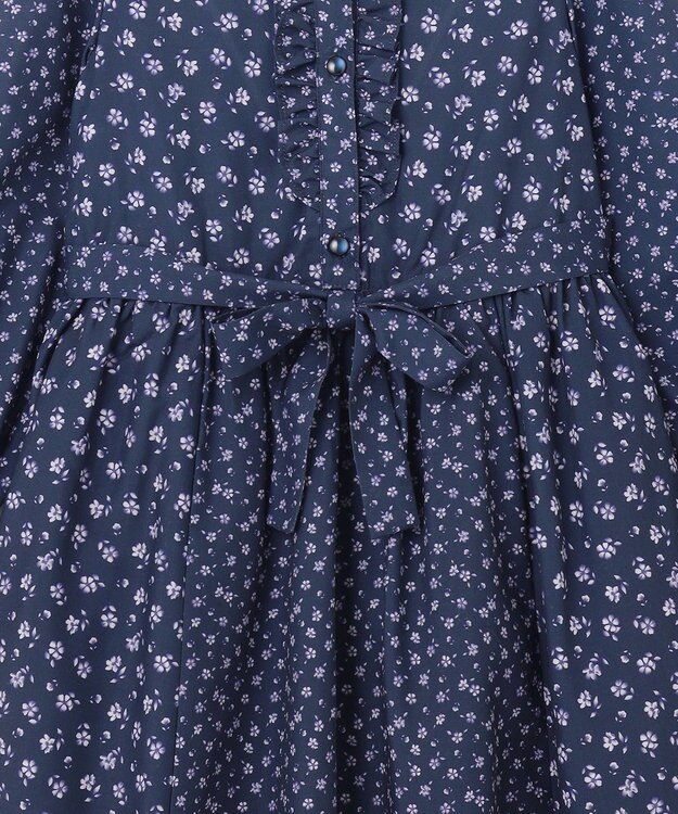 組曲 KIDS 【110-140㎝】フラワーパッチワークワンピース ネイビー系