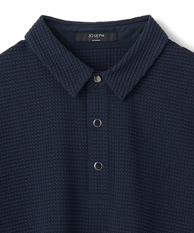 JOSEPH HOMME 新型【オリジナル素材/シワになりにくい】ライトタックジャージー　ポロシャツ ネイビー系