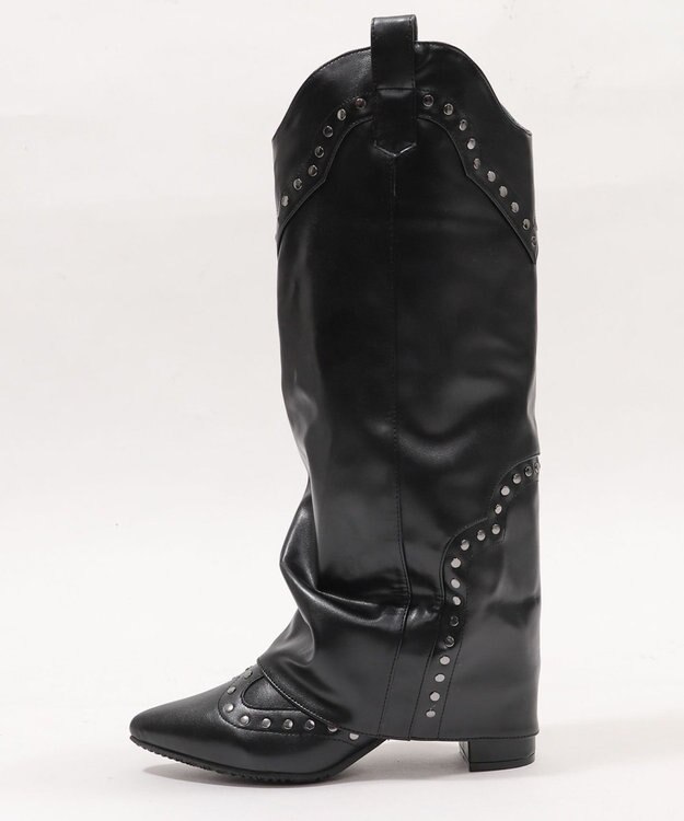 WEGO ウエスタンカバーロングブーツ ブラック