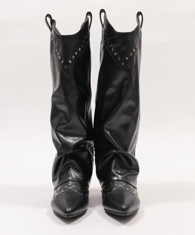 WEGO ウエスタンカバーロングブーツ ブラック